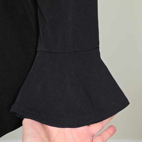 Michael Michael Kors Black Lace-Up Top with Flared Sleeves – Size S - Picture 3 of 9